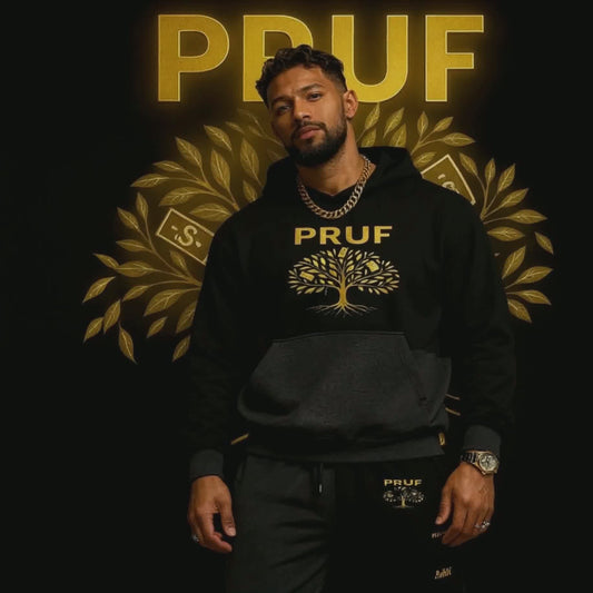 PRUF “Midnight Grind” Hoodie – Black & Gold